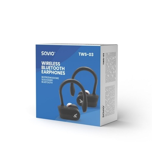 Savio TWS-03 Wireless Bluetooth Earphones, Black image 5