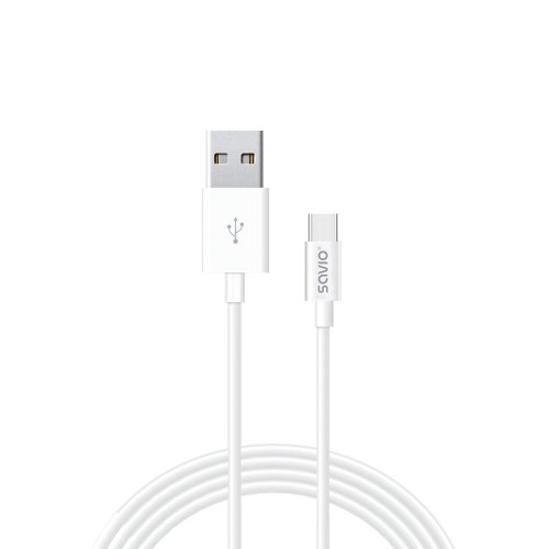 Savio CL-125 USB cable 1 m USB 2.0 USB A USB C White image 1