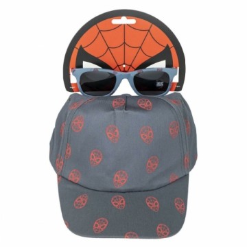 Cepures un saulesbriļļu komplekts Spider-Man 2 Daudzums Pelēks (54 cm)