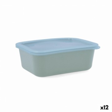 Прямоугольная коробочка для завтрака с крышкой Quid Inspira 740 ml Зеленый Пластик (12 штук)