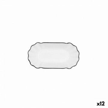Uzkodu paplāte Quid Gastro Balts Melns Keramika 20,5 x 11 x 3,5 cm (12 gb.)