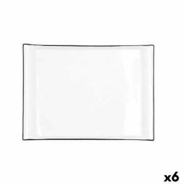 поднос для закусок Quid Gastro Белый Чёрный Керамика 31 x 23 cm (6 штук)