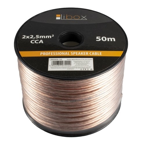Libox Kabel głośnikowy 2x2,50mm LB0009-50 audio cable 50 m Transparent image 1