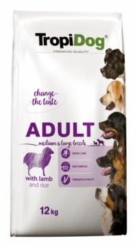 TROPIDOG Premium Adult Medium & Large Lamb with rice - dry dog food - 12 kg