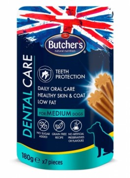 BUTCHER'S Dental Care - dental snack for medium sized dogs - 180g