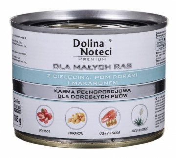 DOLINA NOTECI Premium with veal, tomatoes and pasta - wet dog food for adult small breeds - 185g