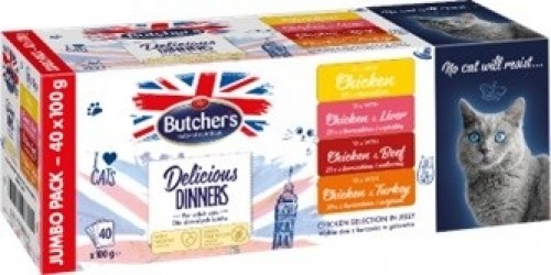 BUTCHER'S Delicious Dinners Jumbo Pack - wet cat food - 4 x 100g image 1