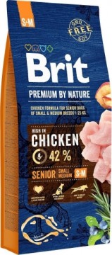 BRIT Premium by Nature Senior Small&Medium Chicken - dry dog food - 15 kg