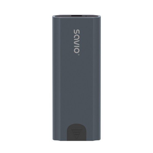 Savio M.2 SSD NVMe external drive enclosure, USB-C 3.1, AK-67, grey image 1