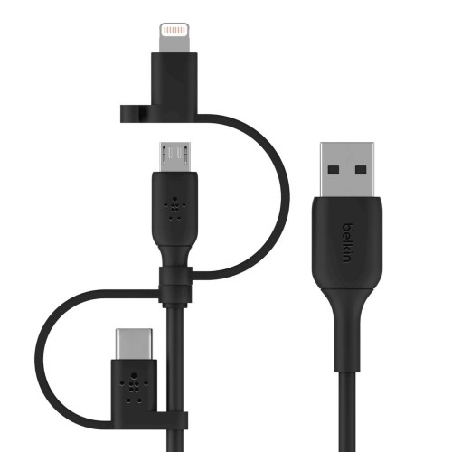 Belkin BOOST CHARGE USB cable 1 m USB A USB C/Micro-USB B/Lightning Black image 1
