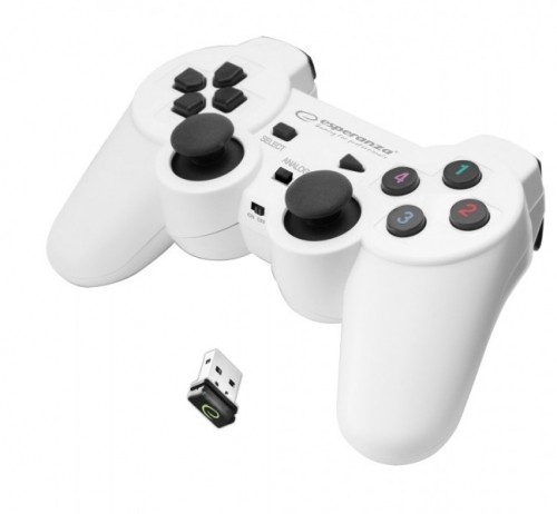 Esperanza EGG108W Gaming Controller Black, White RF Gamepad Analogue / Digital PC, Playstation 3 image 1