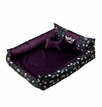 GO GIFT Dog and cat bed XXL - purple - 110x90x18 cm