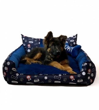 GO GIFT Dog and cat bed XXL - navy blue - 110x90x18 cm