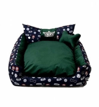 GO GIFT Dog and cat bed XL - green - 100x90x18 cm