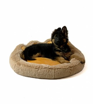 GO GIFT Dog and cat bed XL - camel - 75x75 cm