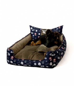 GO GIFT Dog and cat bed XL - brown - 100x80x18 cm