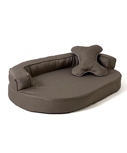 GO GIFT Oval sofa - pet bed brown - 100 x 65 x 10 cm image 1