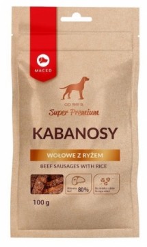 MACED Beef sausages with rice - Dog treat - 100g