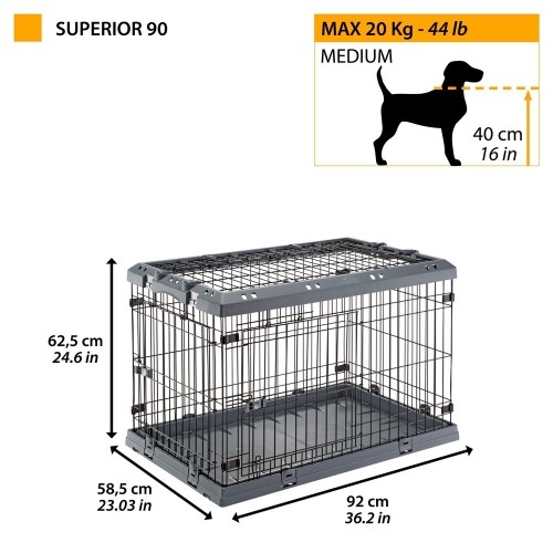 FERPLAST Superior 90 - dog cage - 92 x 58.5 x 62.5 cm image 2