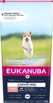 EUKANUBA Grain Free Senior small/medium breed, Ocean fish - dry dog food - 12 kg