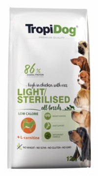 TROPIDOG Light Sterilised Adult  - dry dog food - 12 kg
