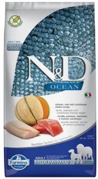 FARMINA N&D Ocean Dog Salmon, Cod, Cantaloupe, Melon Adult Medium&Maxi - dry dog food - 12 kg