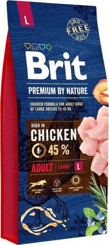 BRIT Premium by Nature Adult Large Chicken - dry dog food - 15 kg image 1