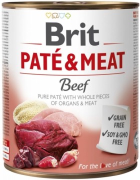 BRIT Paté & Meat with Beef - wet dog food - 800g
