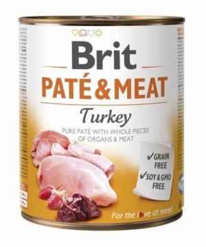 BRIT Paté & Meat with Turkey - wet dog food - 800g