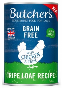 BUTCHER'S Original Tripe Chicken and Rumen Pate - wet dog food - 400g