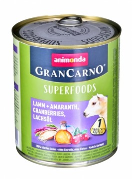 ANIMONDA GranCarno Superfoods flavor: lamb, amaranth, cranberry, salmon oil - 800g can