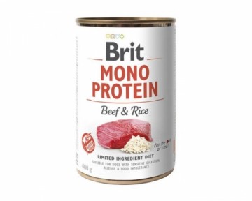 BRIT Mono Protein Beef & Rice - wet dog food - 400g