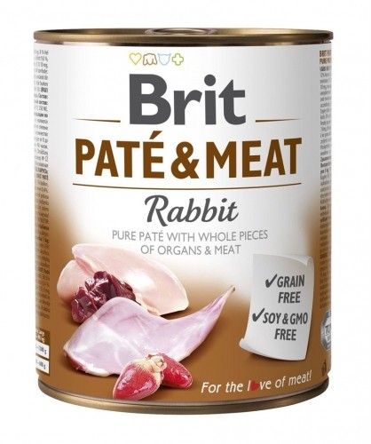 Wet dog food BRIT PATÉ & MEAT Rabbit 800 g image 1