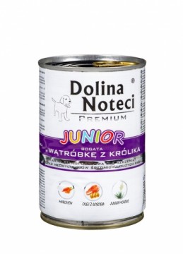 Dolina Noteci Premium Junior rabbit liver rich wet food for medium and large breed puppies - 400g