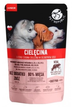 Petrepublic PET REPUBLIC Junior Finely chopped veal - Wet dog food - 100 g