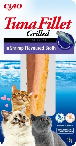 INABA Grilled Tuna in shrimp flavoured broth - cat treats - 15 g image 1
