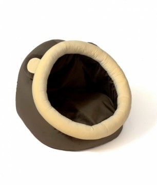 GO GIFT cat bed - brown and cream - 40x45x34 cm