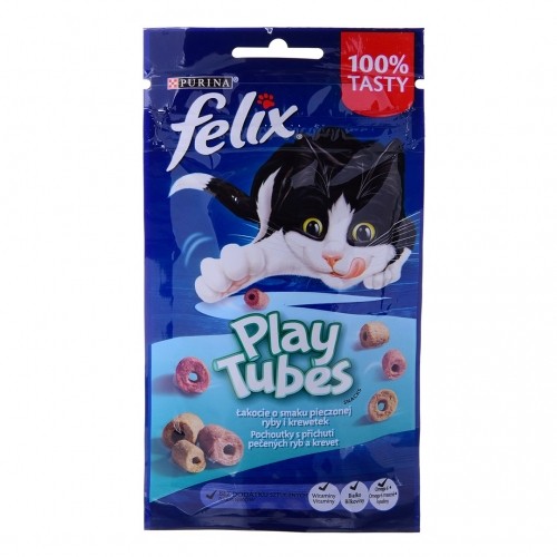 Purina Nestle FELIX Play Tubes Fish, Shrimps  - dry cat food - 50 g image 1