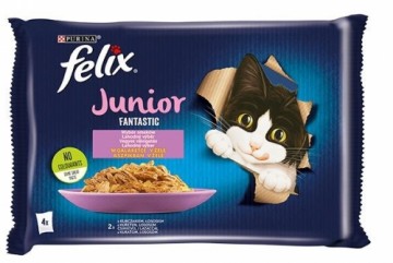 Purina Nestle Felix Fantastic Junior rural flavors in jelly - chicken, salmon - 340g (4x 85 g)
