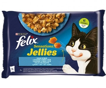 Purina Nestle Felix Sensations Mix - salmon, shrimps, ocean fish with tomatoes - wet cat food - 4x85 g