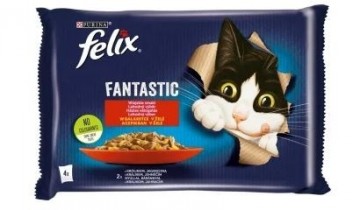 Purina Nestle Felix Fantastic rabbit, lamb - wet food for cats 340 g (4x 85 g)