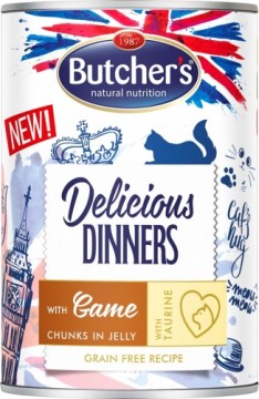 BUTCHER'S Delicious Dinners Pieces with venison in jelly - wet cat food - 400g