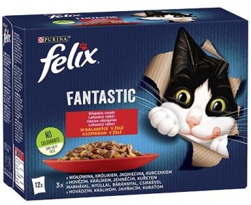 Purina Nestle Felix Fantastic country flavors in jelly beef, chicken, lamb, rabbit - (12 x 85 g)