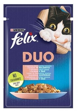 Purina Nestle Felix Fantastic Duo with salmon and sardine in jelly - wet cat food - 85g