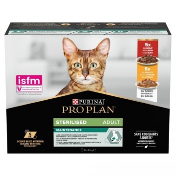 Purina Nestle PURINA Pro Plan Sterilised Beef and Chicken Multipack - wet cat food - 10x85 g