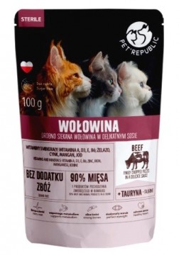 Petrepublic PET REPUBLIC Sterile Beef finely chopped - wet cat food- 100 g