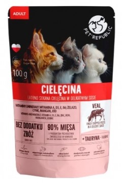 Petrepublic PET REPUBLIC Adult Finely chopped veal - wet cat food - 100 g