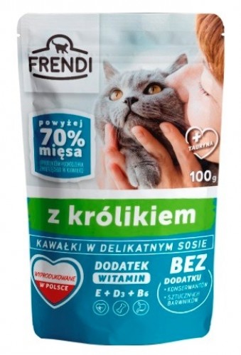 FRENDI Pieces in sauce with rabbit - wet cat food - 100 g image 1