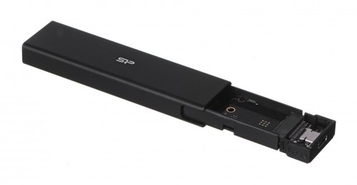 SILICON POWER PD60 Enclosure USB-C case M.2 PCIe NVMe SSD / M.2 SATA SSD (SP000HSPSDPD60CK) Black image 1