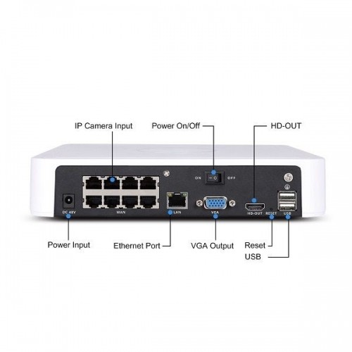 Network video recorder FOSCAM FN8108HE 8-channel 5MP POE NVR White image 2